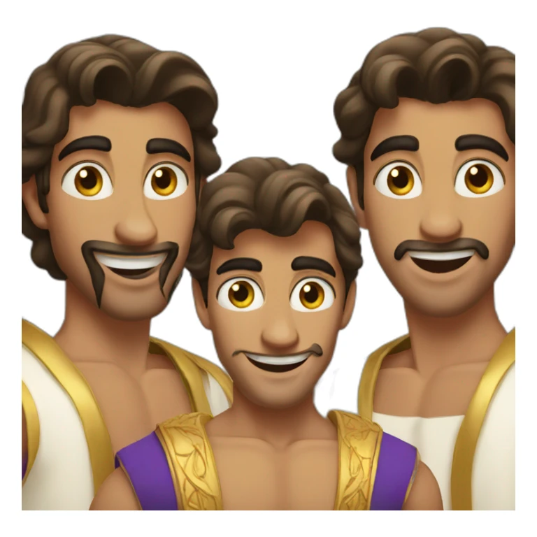 3 white men dressed like Aladdin  sticker