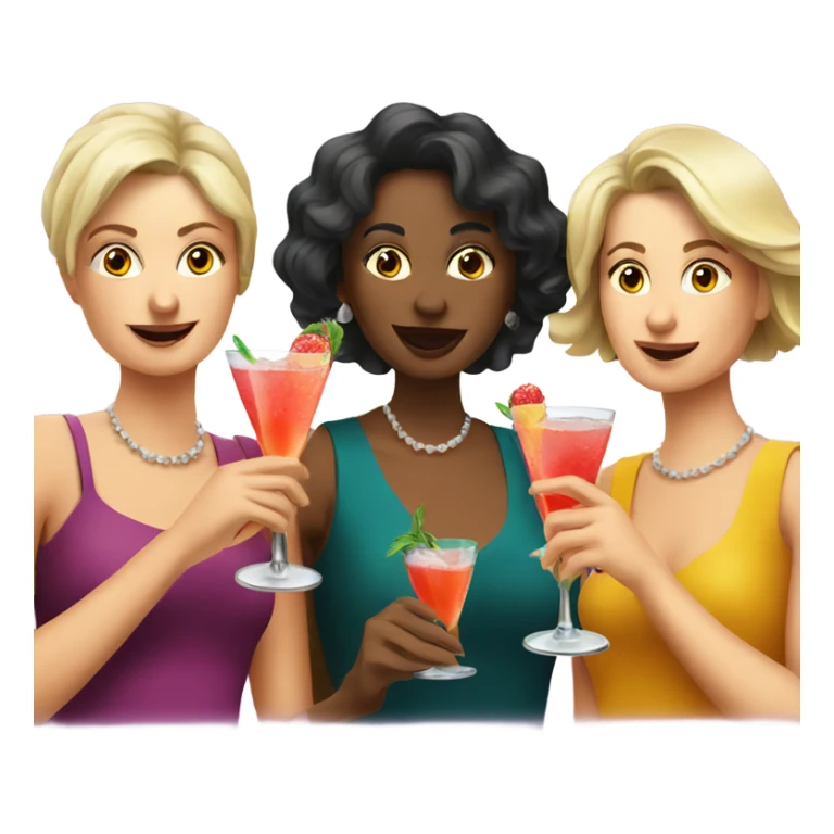 Three european women drinking cocktails sticker