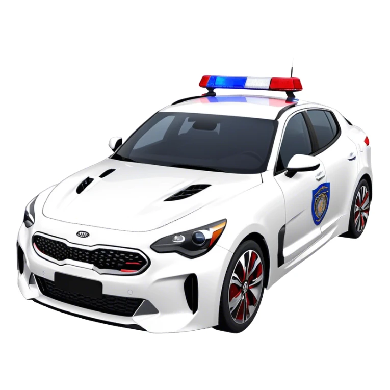 Police Car - Kia Stinger (Model Year: 2018) (Iconic Colour: White with blue and red markings) sticker