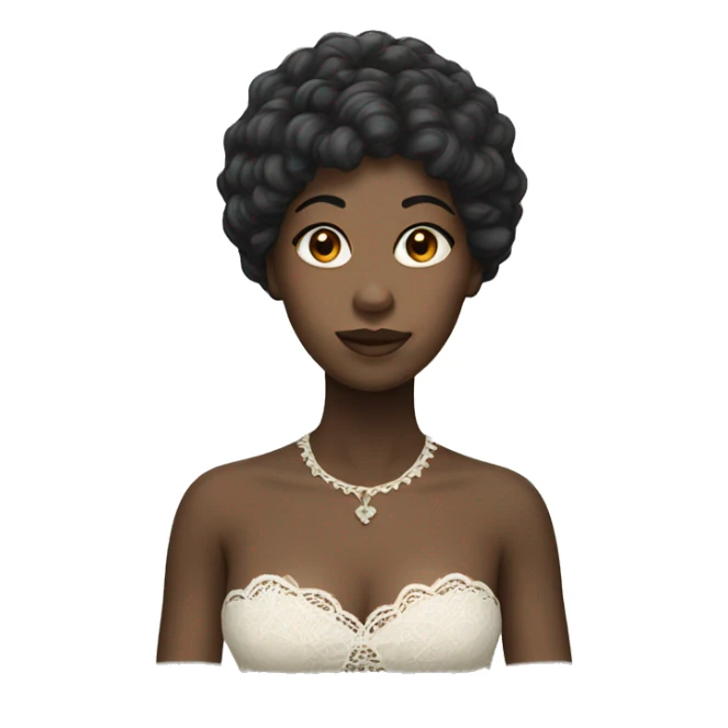 Black woman with wig lace showing sticker