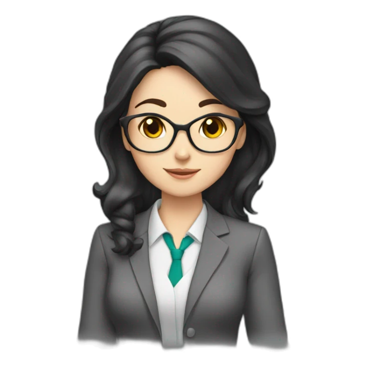 Teacher dark hair female cat sticker