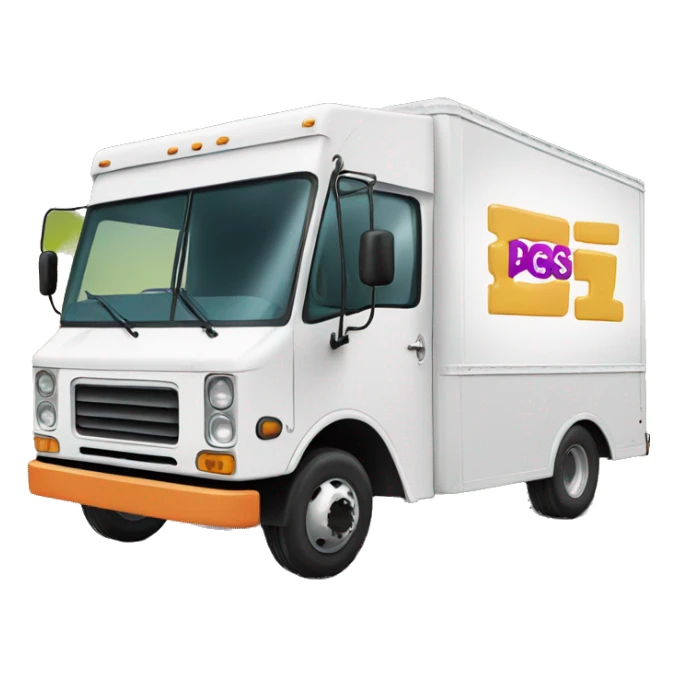 Boxtruck with letters "PGS” on the side sticker