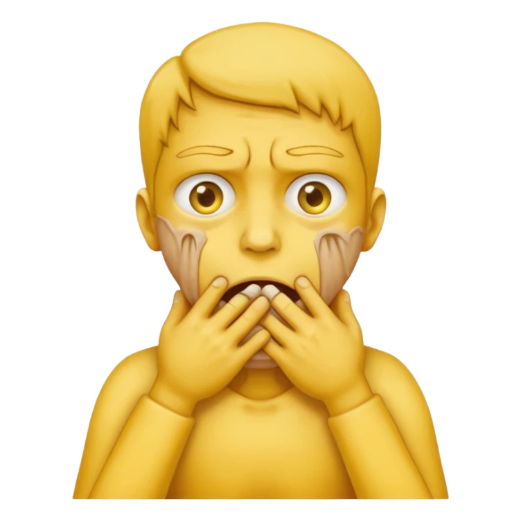 yellow face choking, bulging eyes, hands on throat sticker