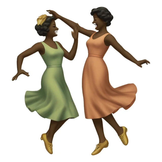 two women dancing, vintage, retro, aesthetic  sticker