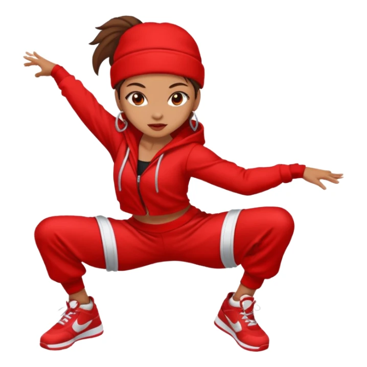 a girl streetdancer with red outfit sticker