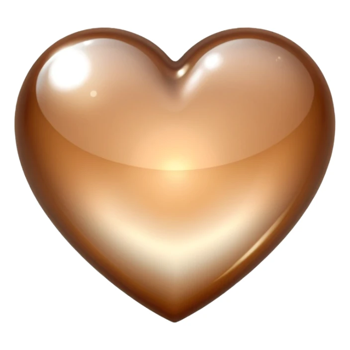 Pearl pale brown Transparent Heart sticker