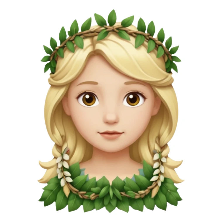 a blonde girl wearing laurel wreaths sticker