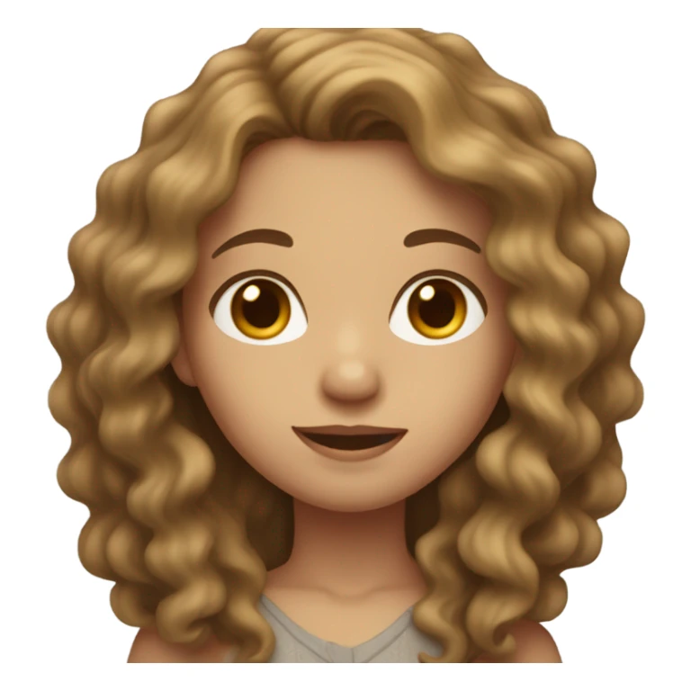 Lightskin girl with brown wavy hair young sticker