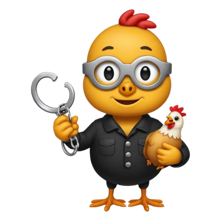 black emoji in handcuffs with a chicken bone in his hand  sticker