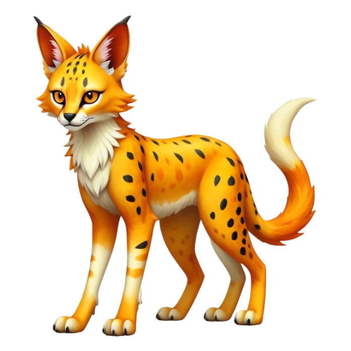 Epic Edgy Colorful ethereal Sergal-Serval-Vernid full body sticker