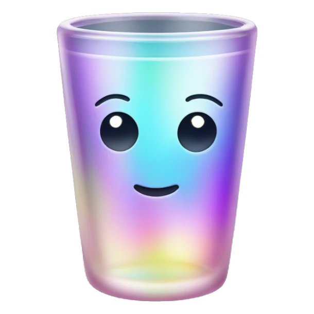 Sparkly glossy Pastel iridescent glass shotglass sticker
