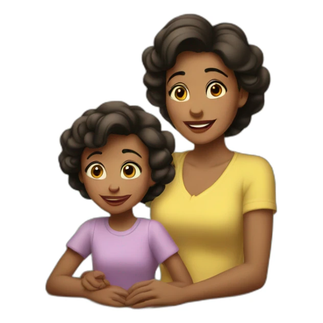 Mother and daughter disney sticker