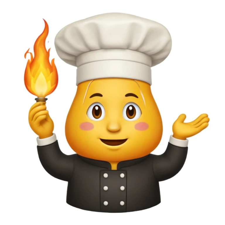 goute enflammée en chef de cuisine sticker