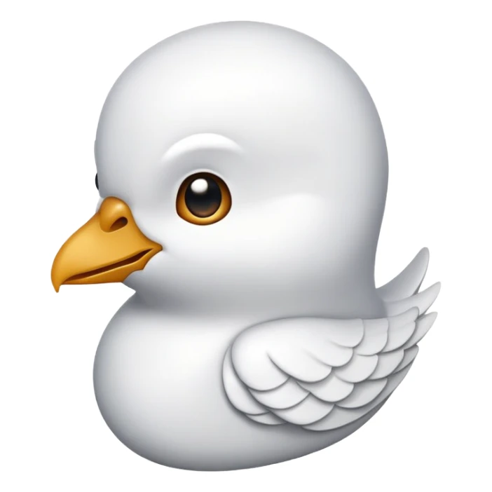dove head with exaggerated features, novelty emoji style sticker