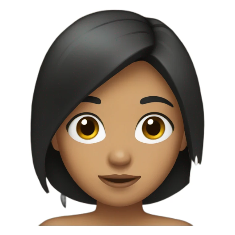 Girl with wheat skin and black hair sticker