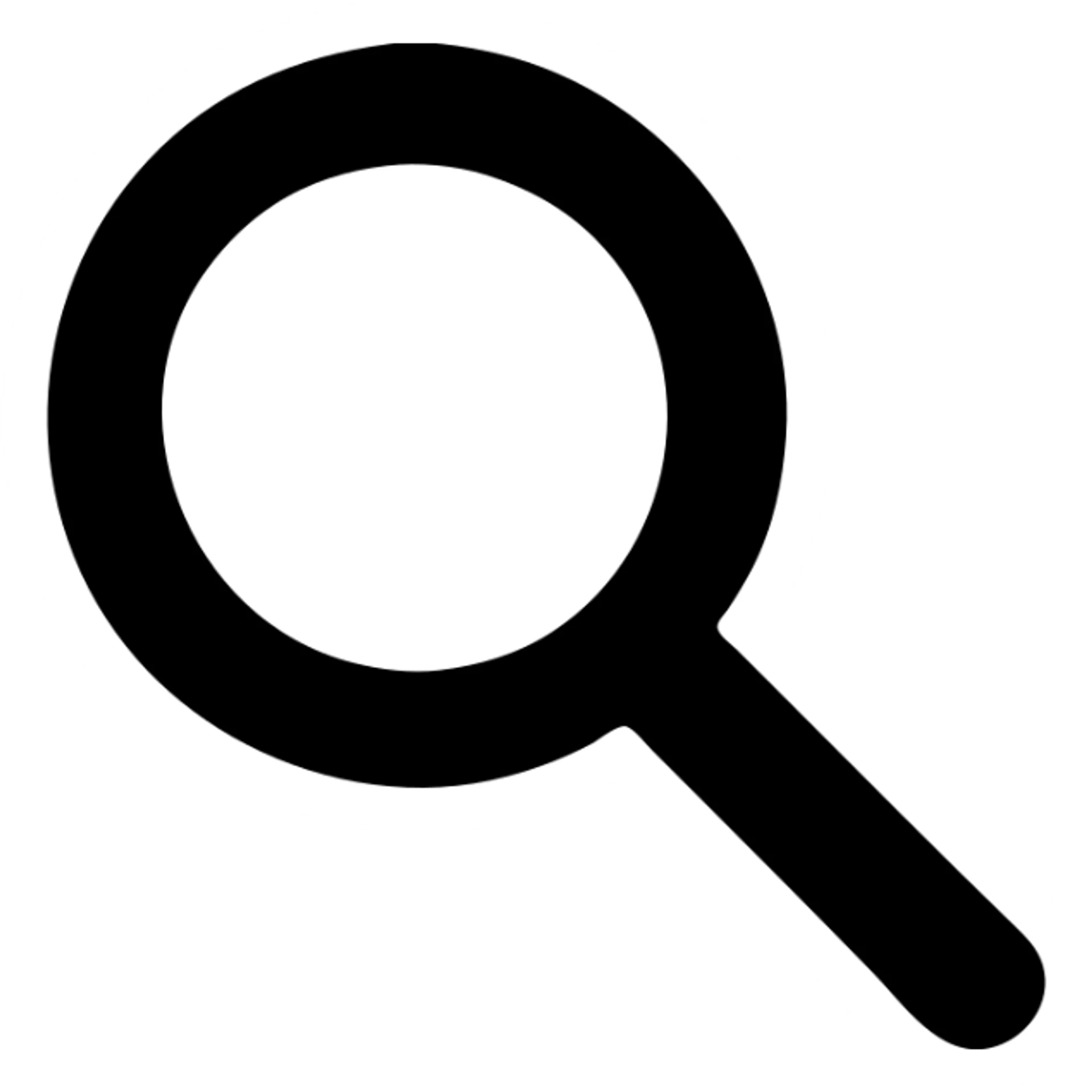 a search magnifying glass icon for website with a blue handle sticker