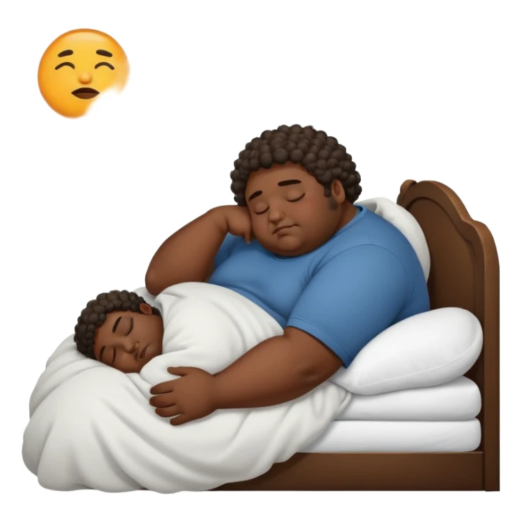 Fat black guy with curly hair sleeping  sticker