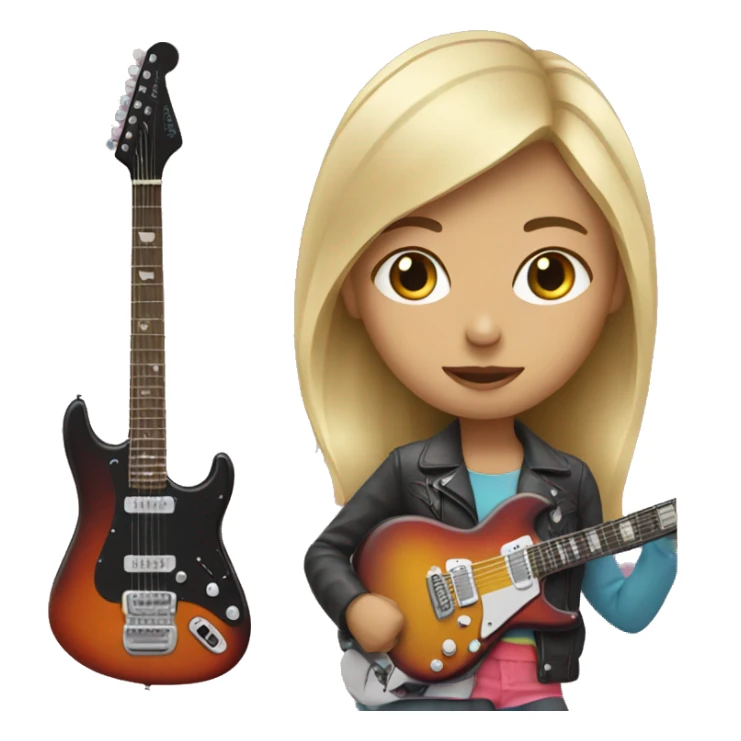 girl with an electric guitar sticker