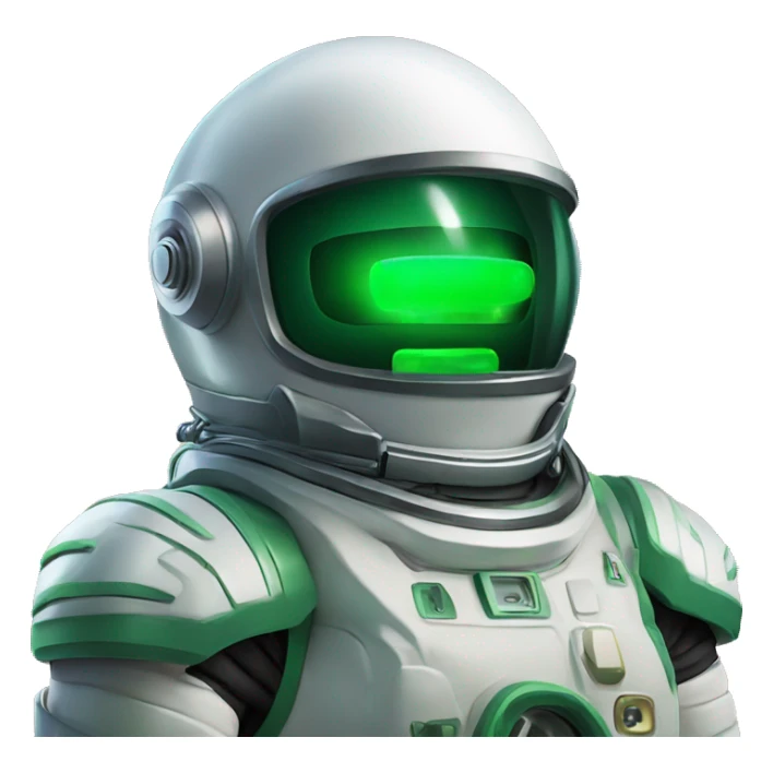 Space helmet with green LED $$ for eyes   sticker