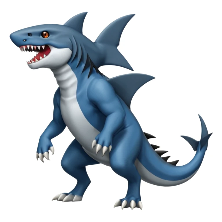 dark-deep-denim-greyish-steel-blue 4-legged digitigrade land-shark-landhai-vernid-sergal-sharpedo-houndoom-hybrid-fusion-creature, full body sticker