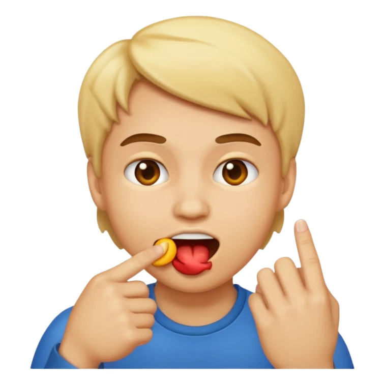 Quiero un emoji que este enamorado y se muerda el dedo  sticker