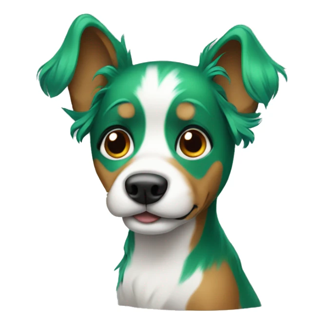 Dog with green hair sticker