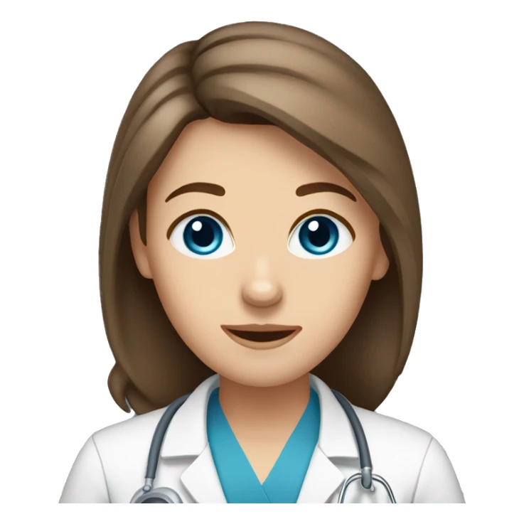 brown hair blue eyes woman veterinarian sticker