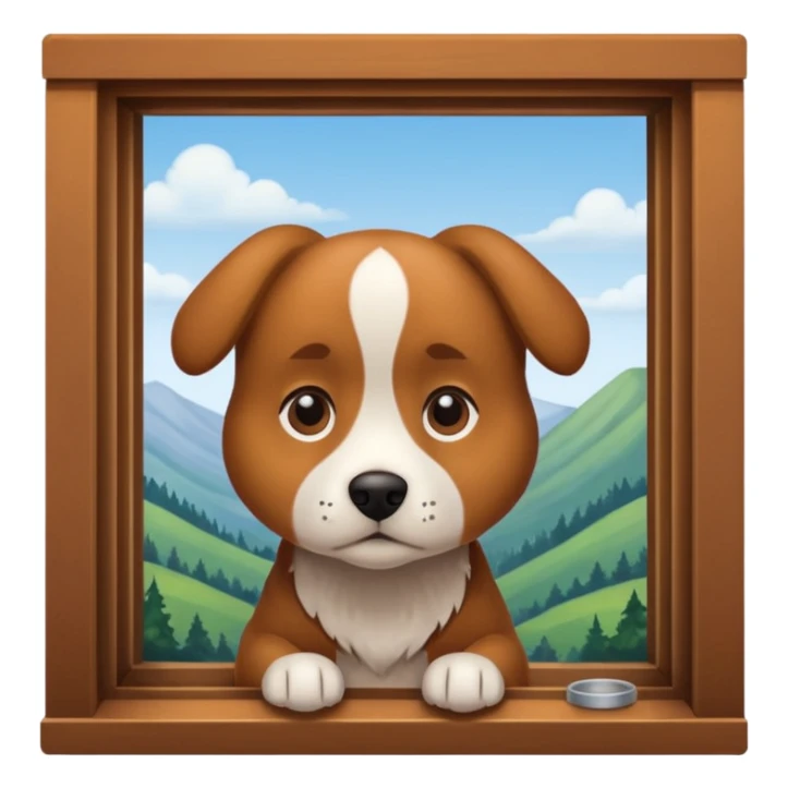 dog looking out of the window sticker