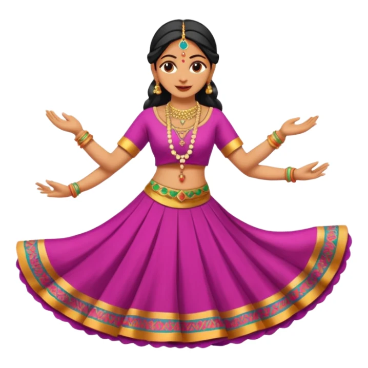 Indian woman in traditional clothes dances.  format portrait sticker