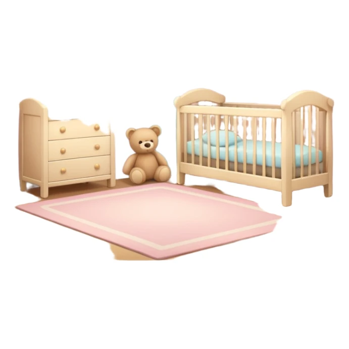 baby room, Cozy baby room with crib and teddy bear sticker