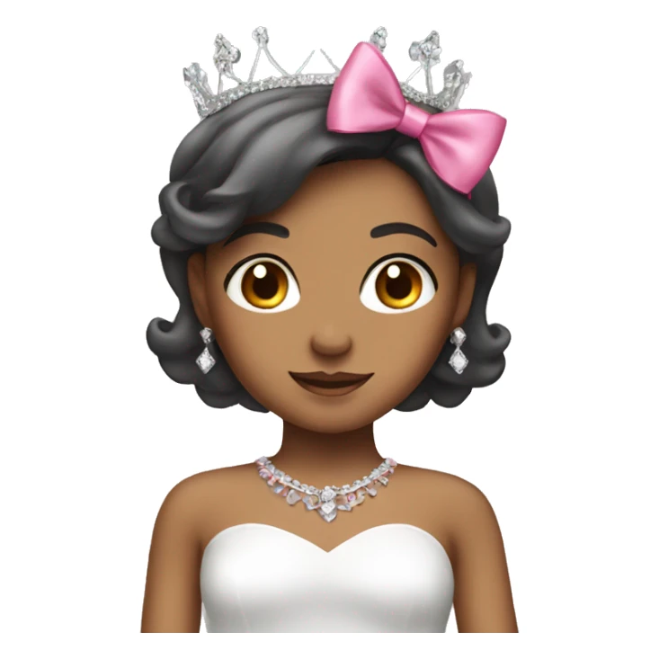 girl with pink bow and tiara sticker