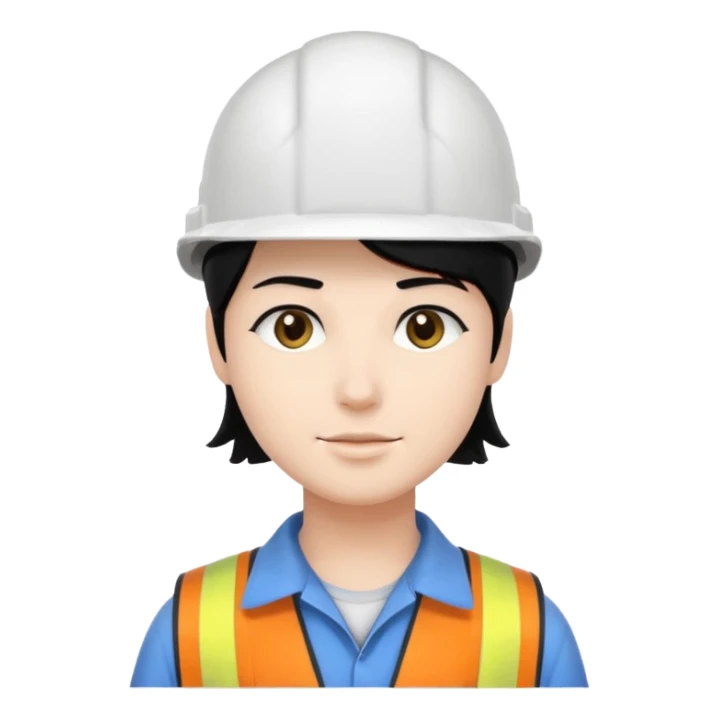 Ingeniera industrial casco blanco y cabello negro sticker