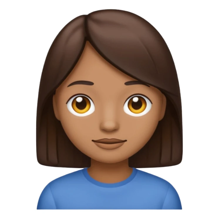 Make an emoji with medium straight dark brown hair sticker