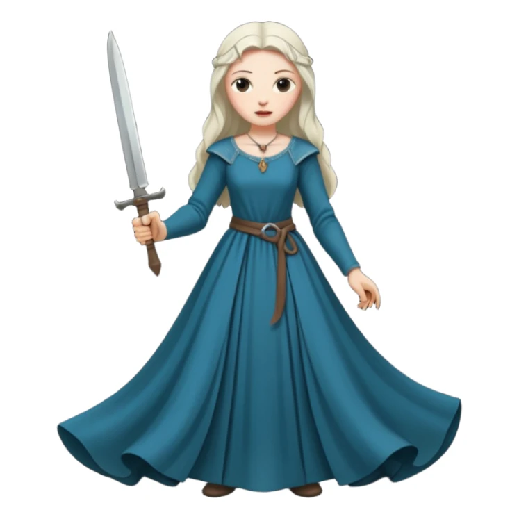 medieval woman holding a knife sticker