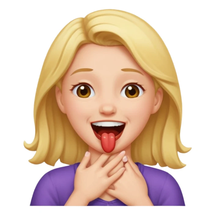 Girl choking herself and laughing  sticker