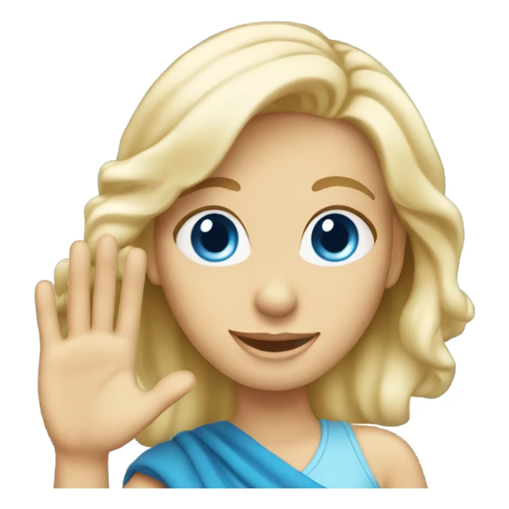 blue eyed blonde lady waving sticker