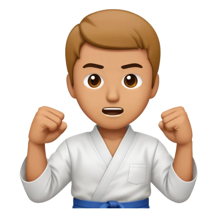 A man emoji, getting a karate chop to the throat sticker