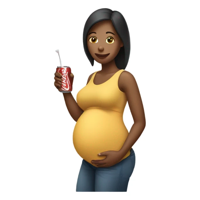 pregnant woman drinking soda sticker