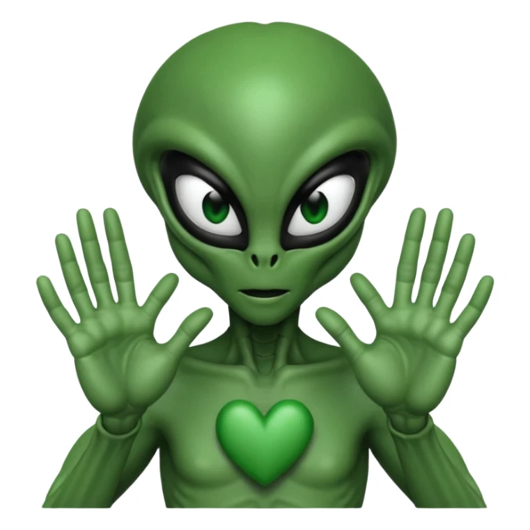 xenomorph from the movie Alien making heart sign with hands sticker