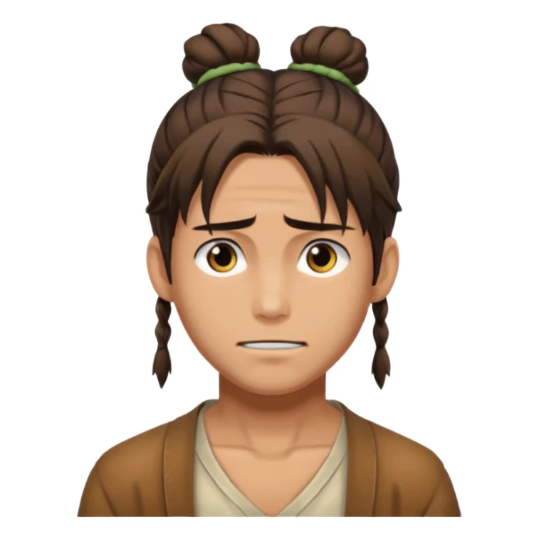 eren jeager with hair Half-up man bun sticker