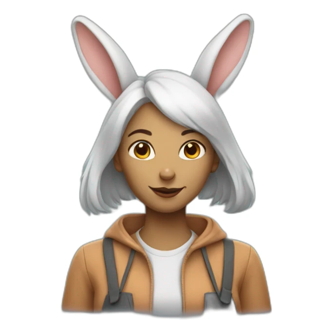 rabbit woman sticker