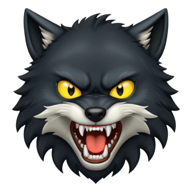 open mouthof black wolf in anger  sticker