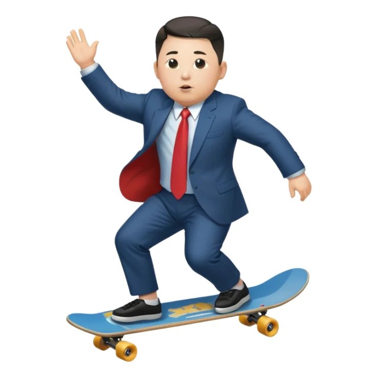 Kim jong-un riding skate board sticker