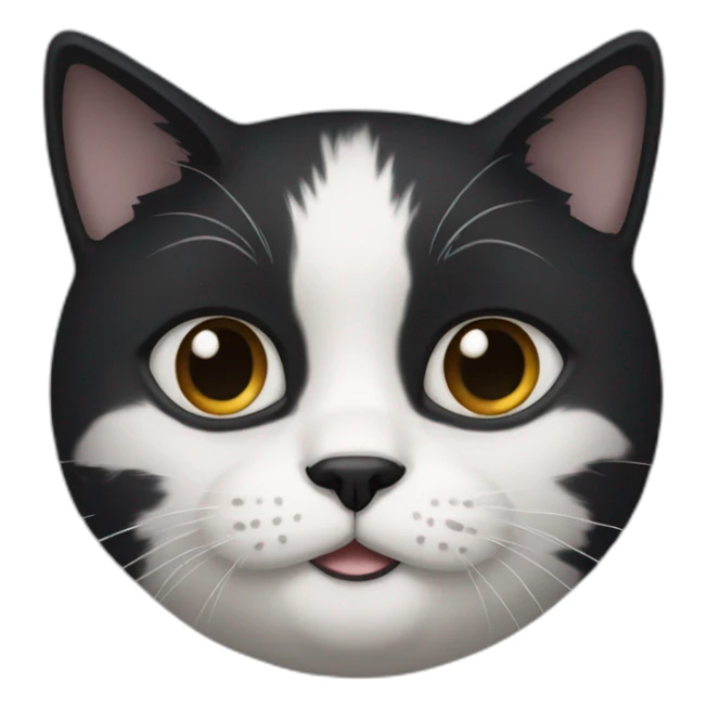 Cat with black fur and black eyes  sticker