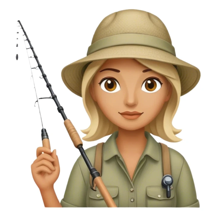 Woman fishing sticker