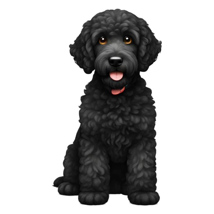 Black labradoodle with white just on bottom chin sticker