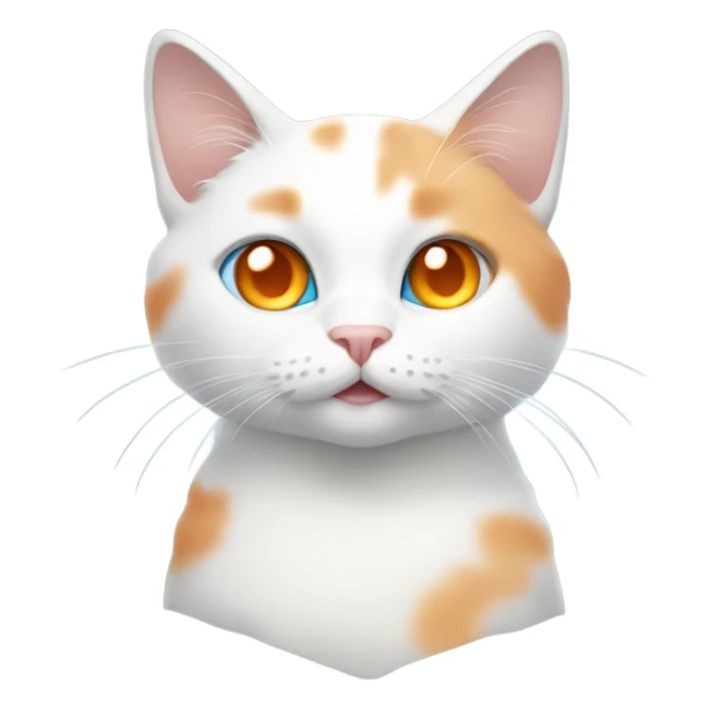 White cat with light orange patches and blue eyes  sticker