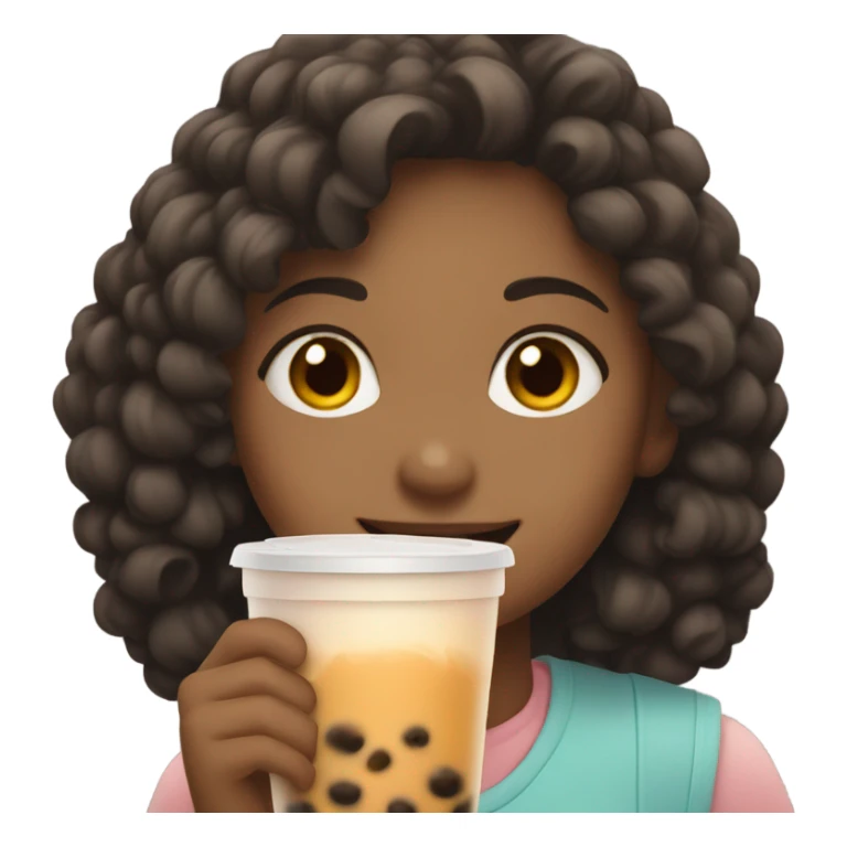 smiling girl wi to boba  sticker