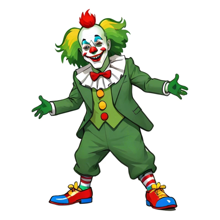 Elon musk in a clown costume sticker