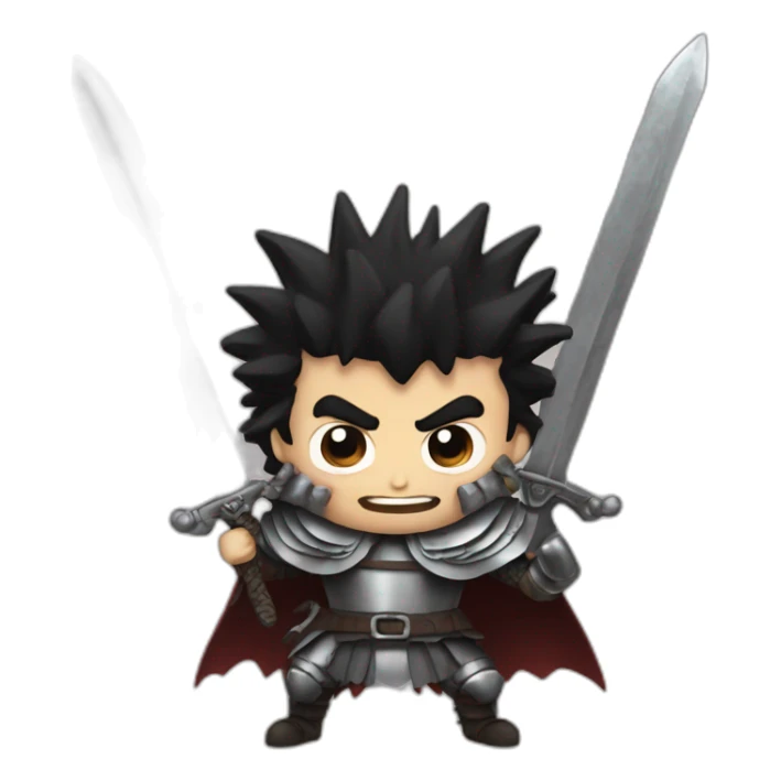 angry berserk guts with large sword sticker